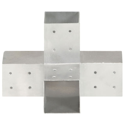 Base para poste em forma de X 81x81 mm metal galvanizado