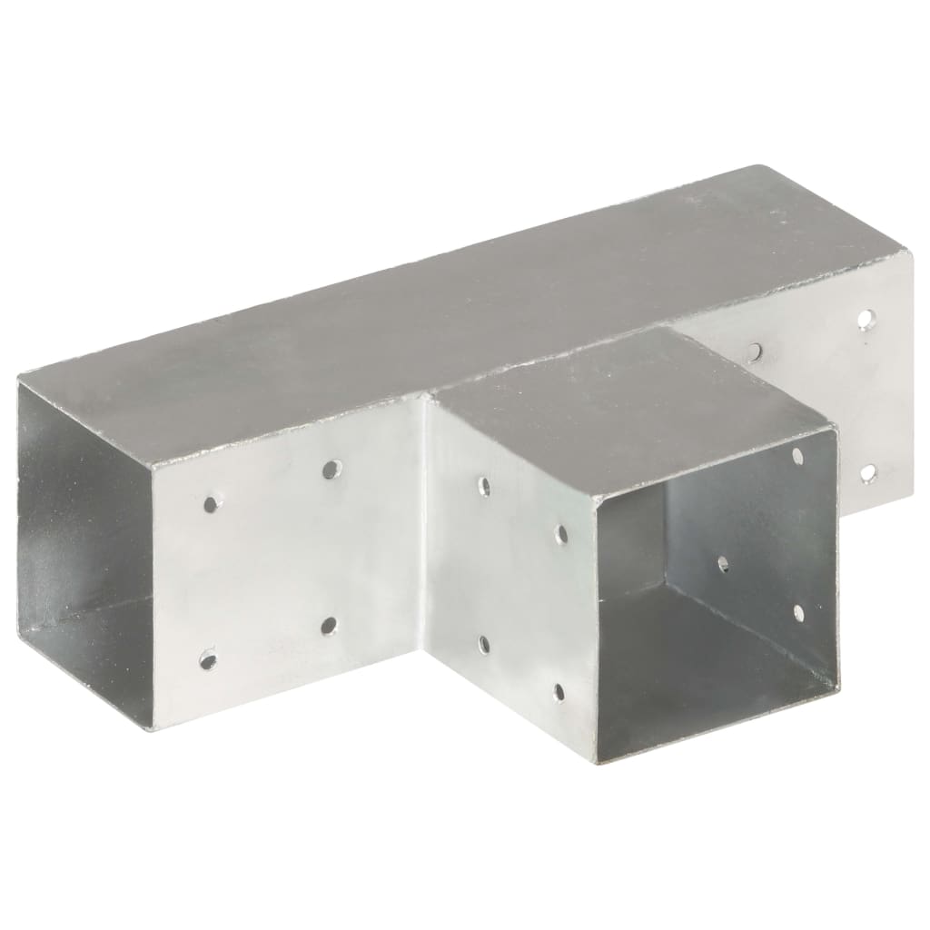 Bases para poste em forma de T 4 pcs 91x91 mm metal galvanizado