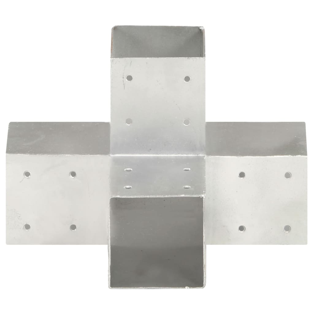 Bases para poste em forma de X 4 pcs 91x91 mm metal galvanizado