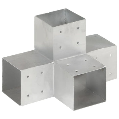 Bases p/ poste em forma de X 4 pcs 101x101 mm metal galvanizado