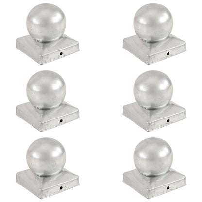 Tampas globo p/ postes vedação 6 pcs metal galvanizado 91x91mm