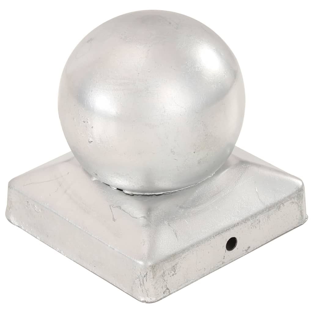 Tampas globo p/ postes vedação 6 pcs metal galvanizado 91x91mm