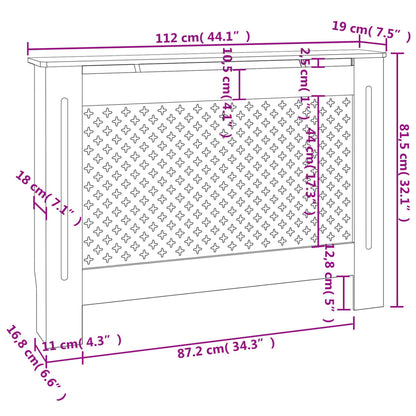 Cobertura de radiador 112x19x81,5 cm MDF antracite