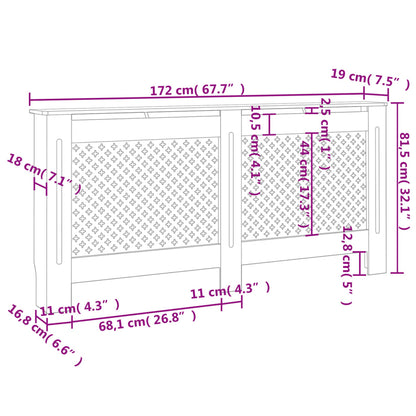 Cobertura de radiador 172x19x81,5 cm MDF antracite