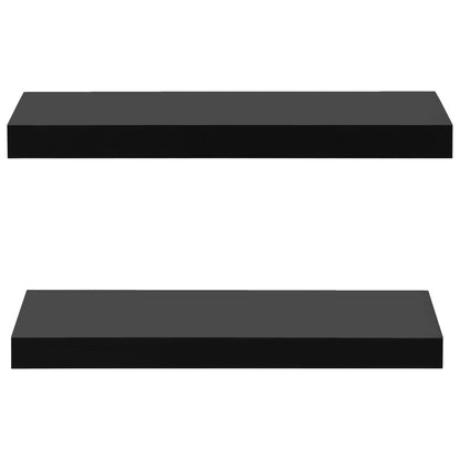 Prateleiras de parede suspensas 2 pcs 40x20x3,8 cm preto