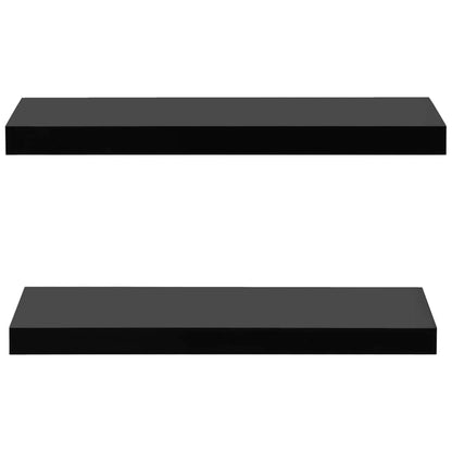 Prateleiras de parede suspensas 2 pcs 60x20x3,8 cm preto