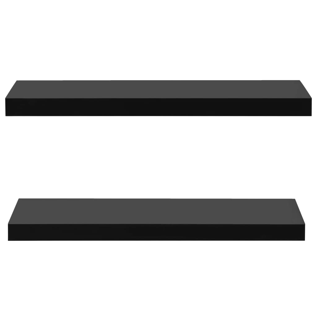 Prateleiras de parede suspensas 2 pcs 80x20x3,8 cm preto