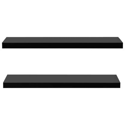 Prateleiras de parede suspensas 2 pcs 120x20x3,8 cm preto