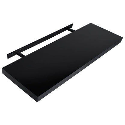 Prateleiras de parede suspensas 2 pcs 120x20x3,8 cm preto