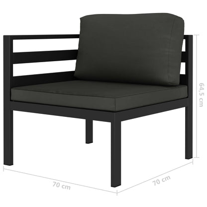 4 pcs conjunto lounge jardim com almofadões alumínio antracite