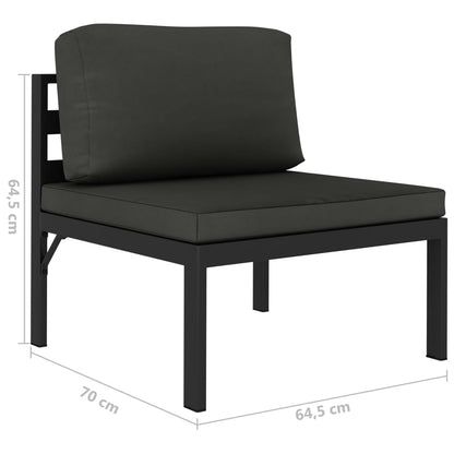 4 pcs conjunto lounge jardim com almofadões alumínio antracite