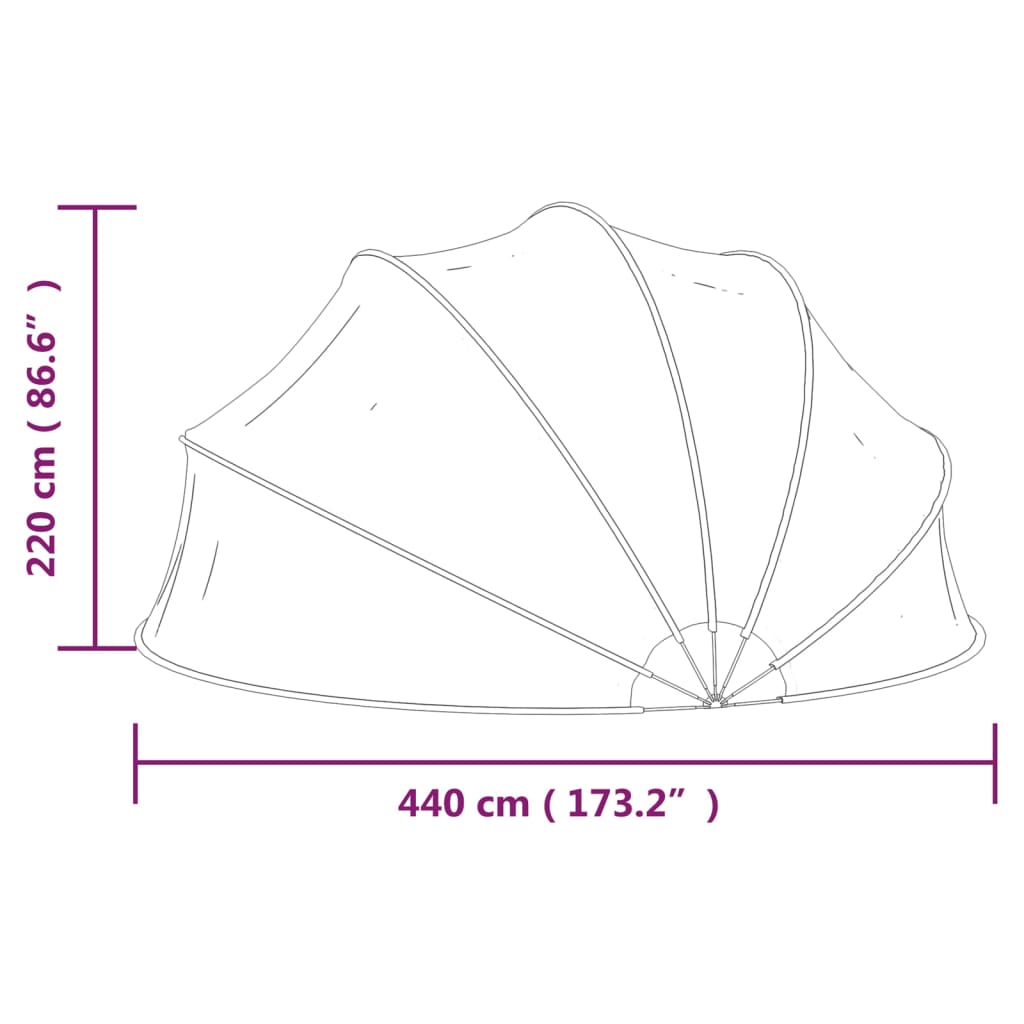 Cúpula de piscina 440x220 cm