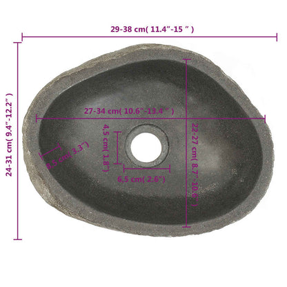 Lavatório pedra do rio oval 29-38 cm