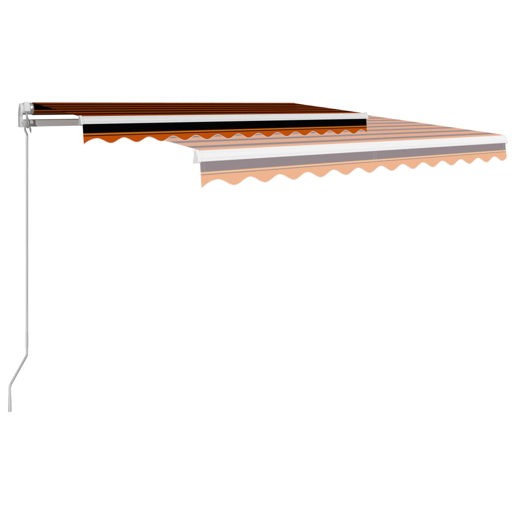 Toldo retrátil manual 300x250 cm laranja e castanho