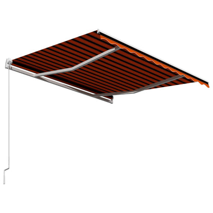 Toldo retrátil manual 300x250 cm laranja e castanho