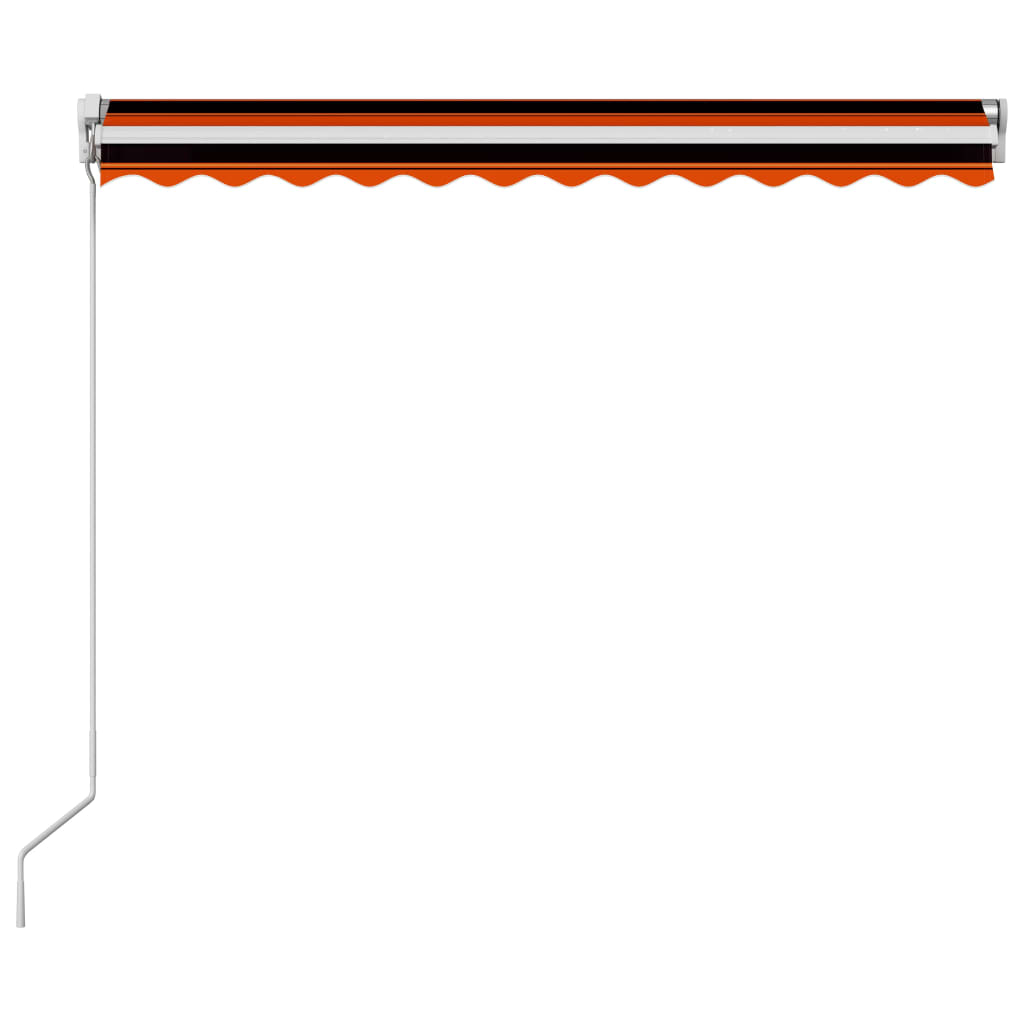 Toldo retrátil manual 300x250 cm laranja e castanho