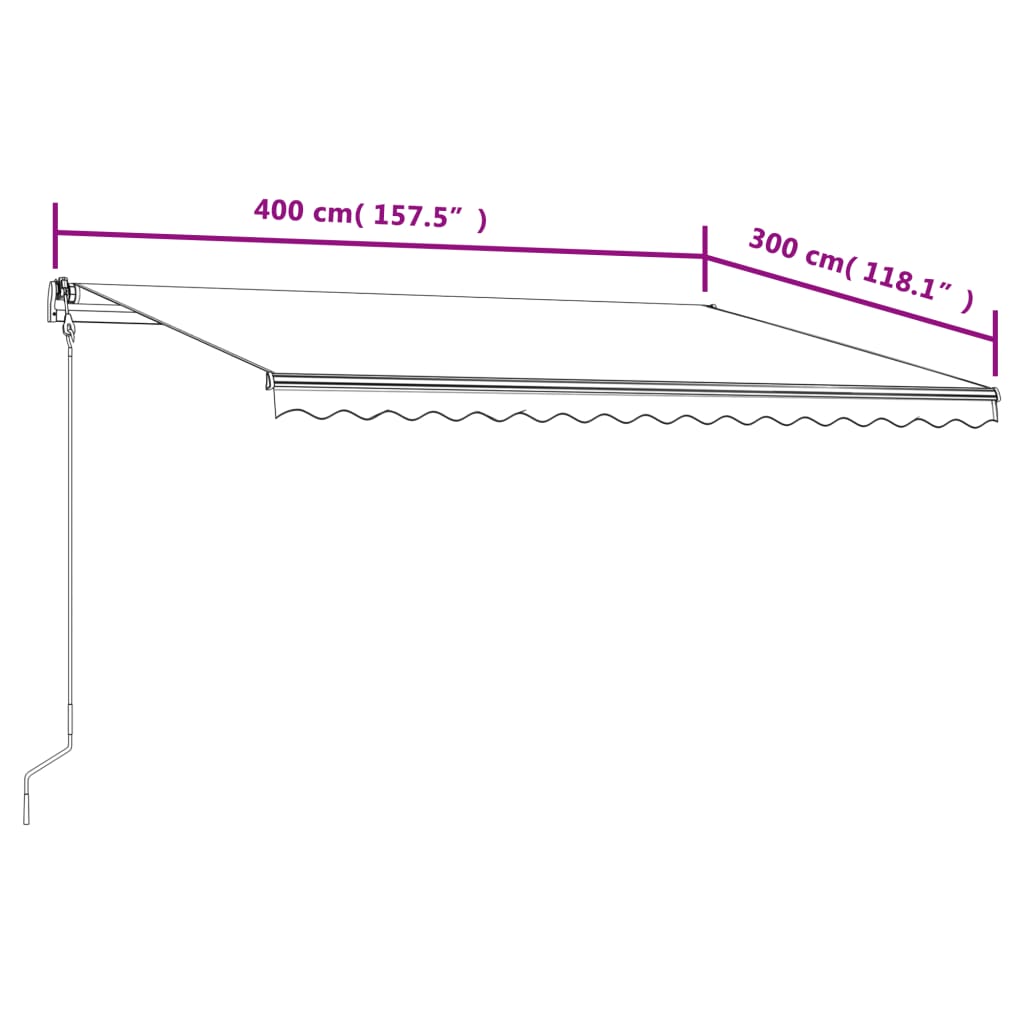 Toldo retrátil automático 400x300 cm cor creme