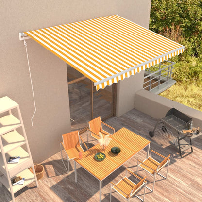 Toldo retrátil automático 400x300 cm amarelo e branco