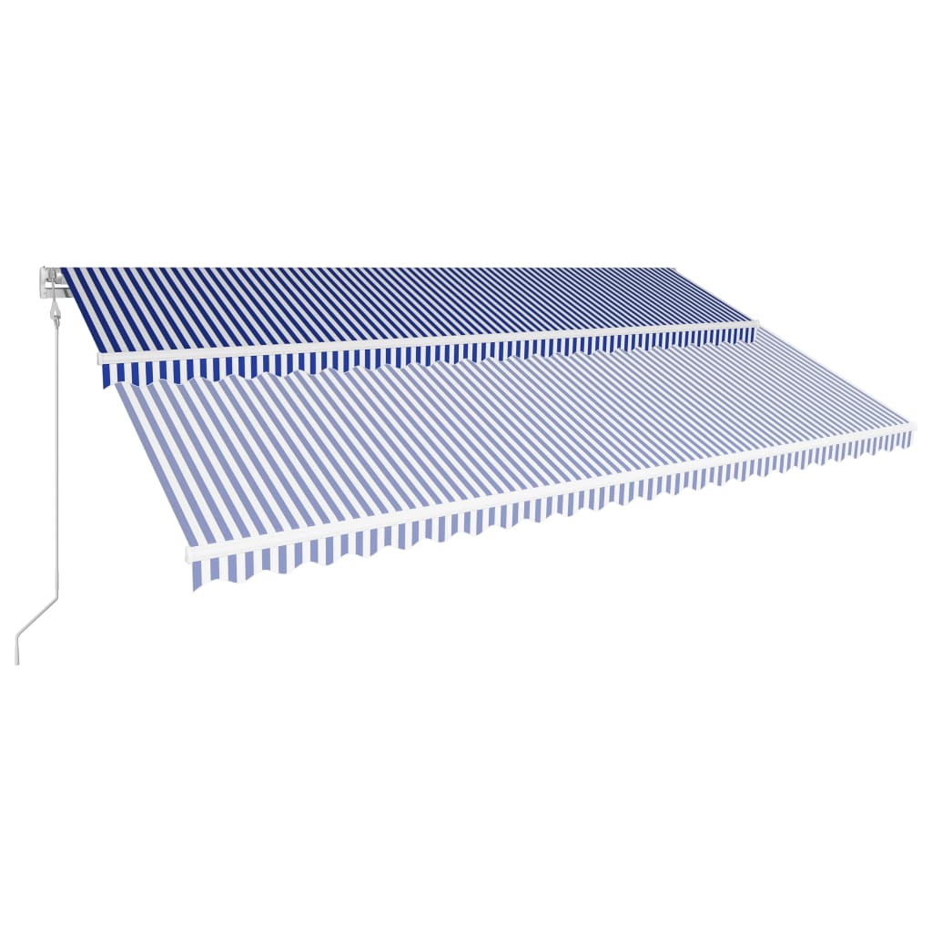 Toldo retrátil automático 600x300 cm azul e branco