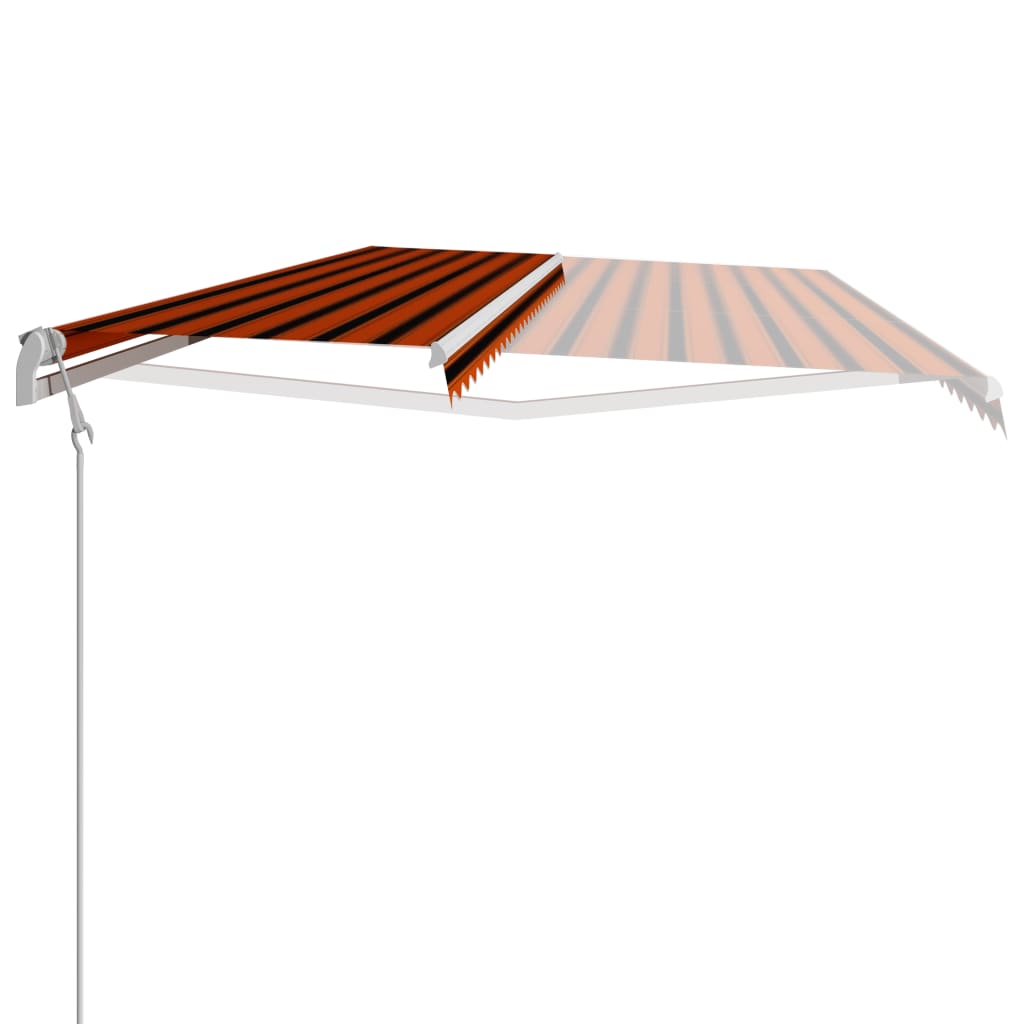 Toldo retrátil automático 600x300 cm laranja e castanho