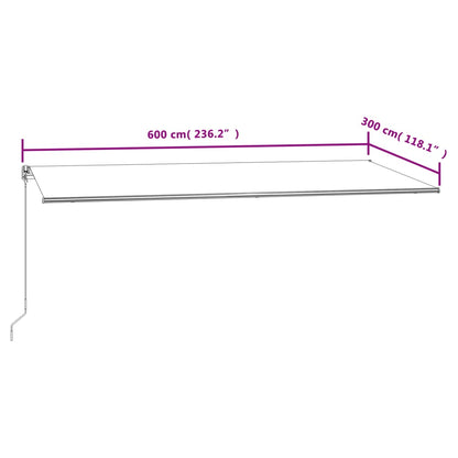 Toldo retrátil automático 600x300 cm laranja e castanho