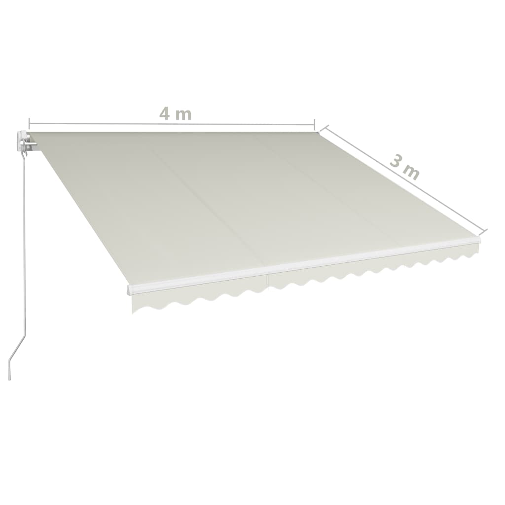 Toldo retrátil manual 400x300 cm cor creme