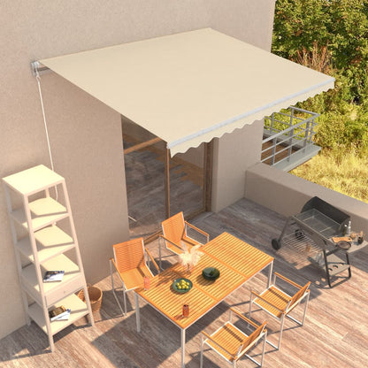 Toldo retrátil manual 400x300 cm cor creme