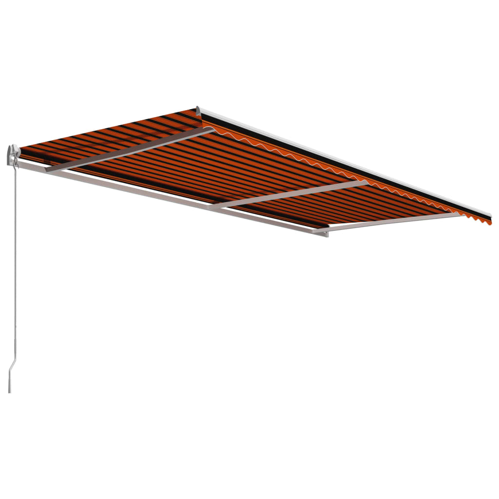 Toldo retrátil manual 600x300 cm laranja e castanho