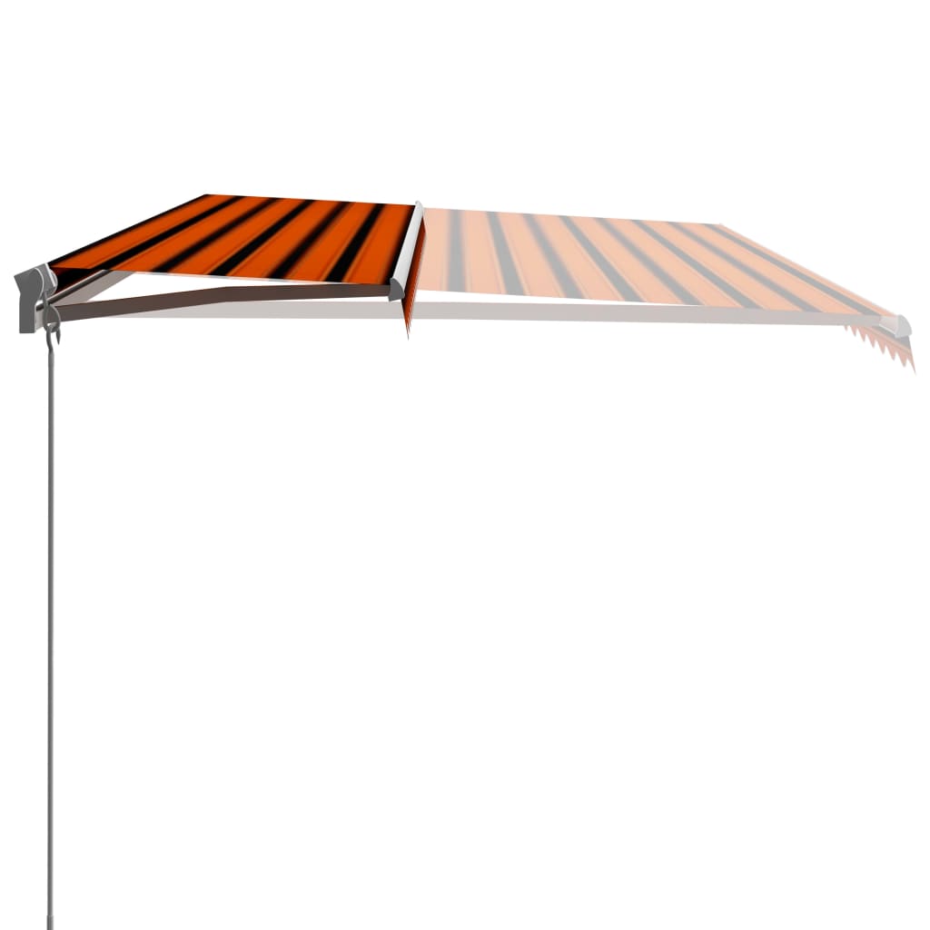 Toldo retrátil manual 600x300 cm laranja e castanho