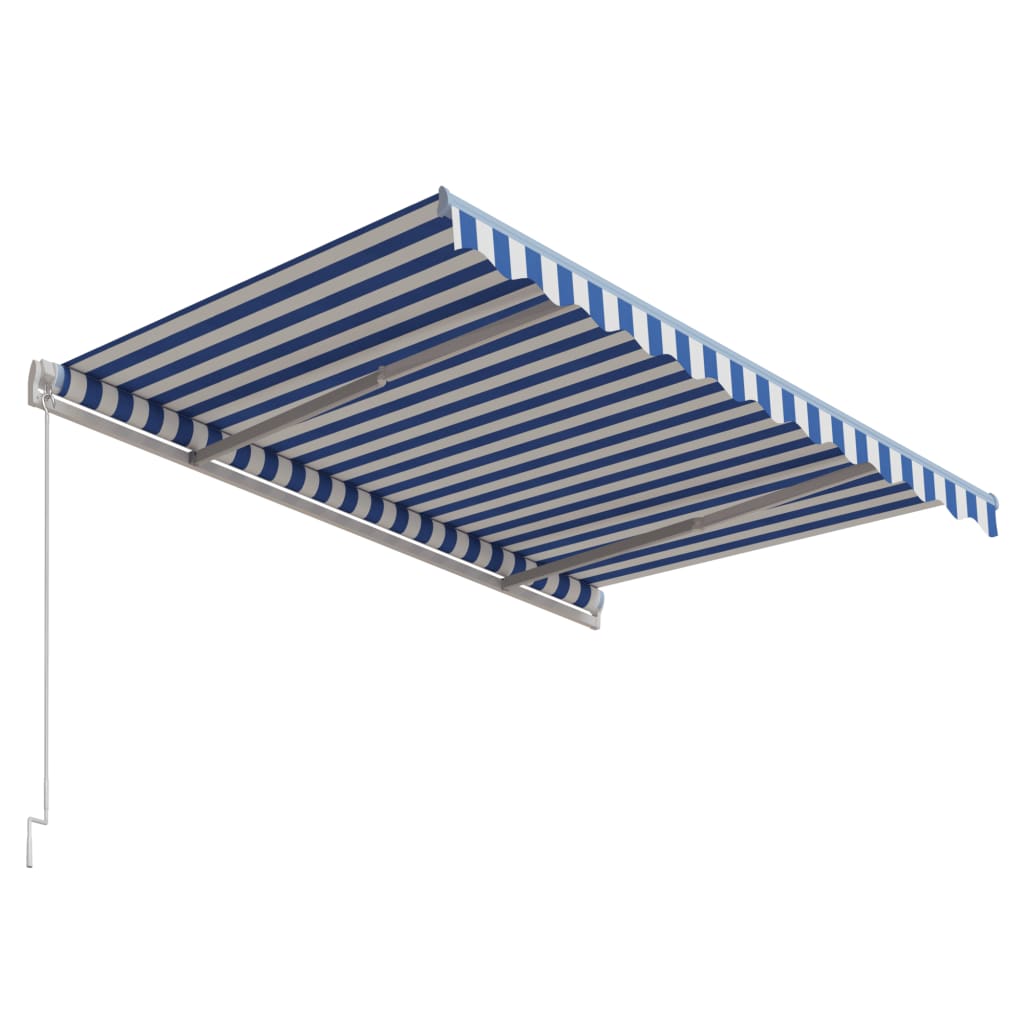 Toldo retrátil automático 350x250 cm azul e branco