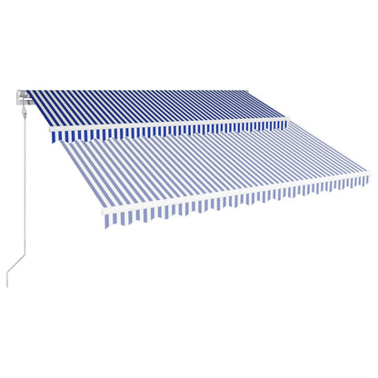 Toldo retrátil automático 450x300 cm azul e branco