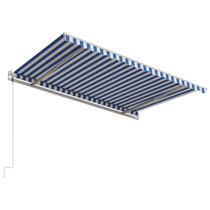 Toldo retrátil automático 450x300 cm azul e branco