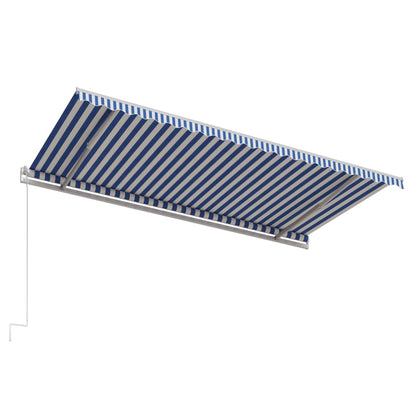 Toldo retrátil automático 500x300 cm azul e branco