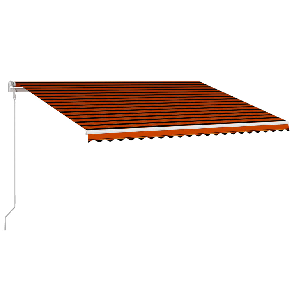 Toldo retrátil automático 500x300 cm laranja e castanho