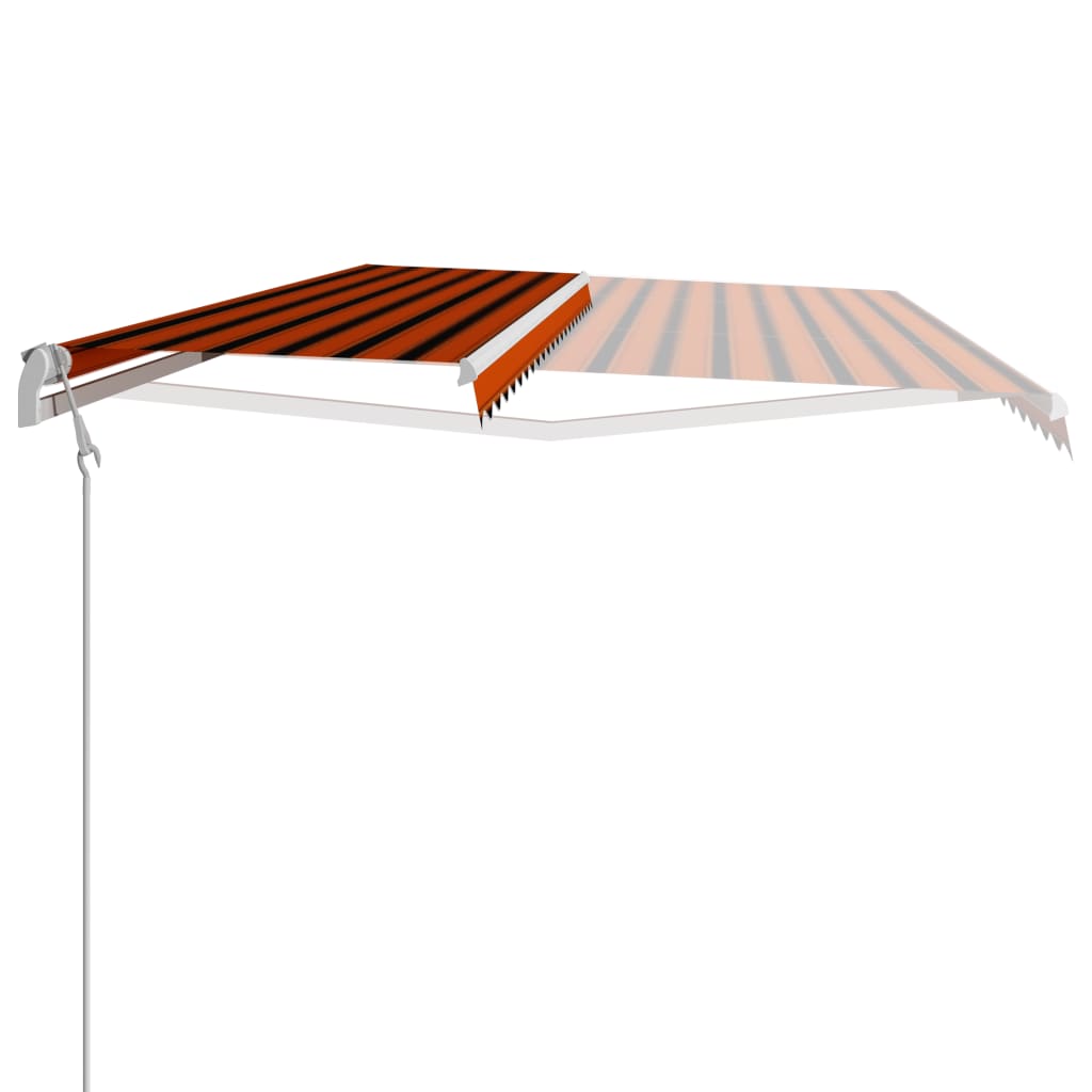 Toldo retrátil automático 500x300 cm laranja e castanho