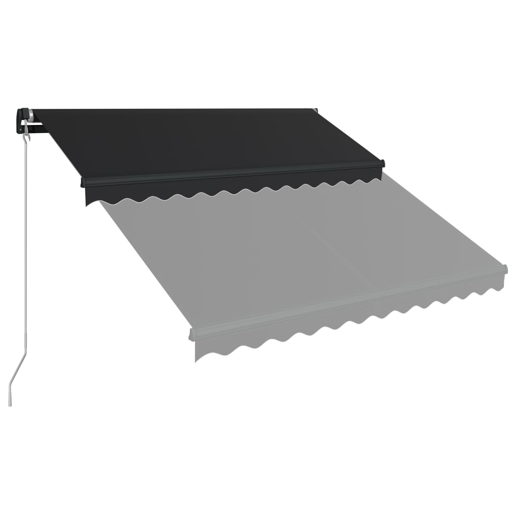 Toldo retrátil manual c/ LED 300x250 cm antracite