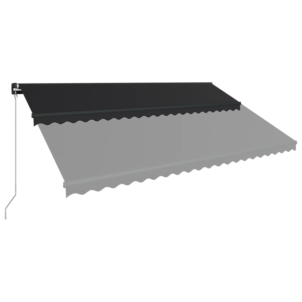 Toldo retrátil manual com LED 500x300 cm antracite