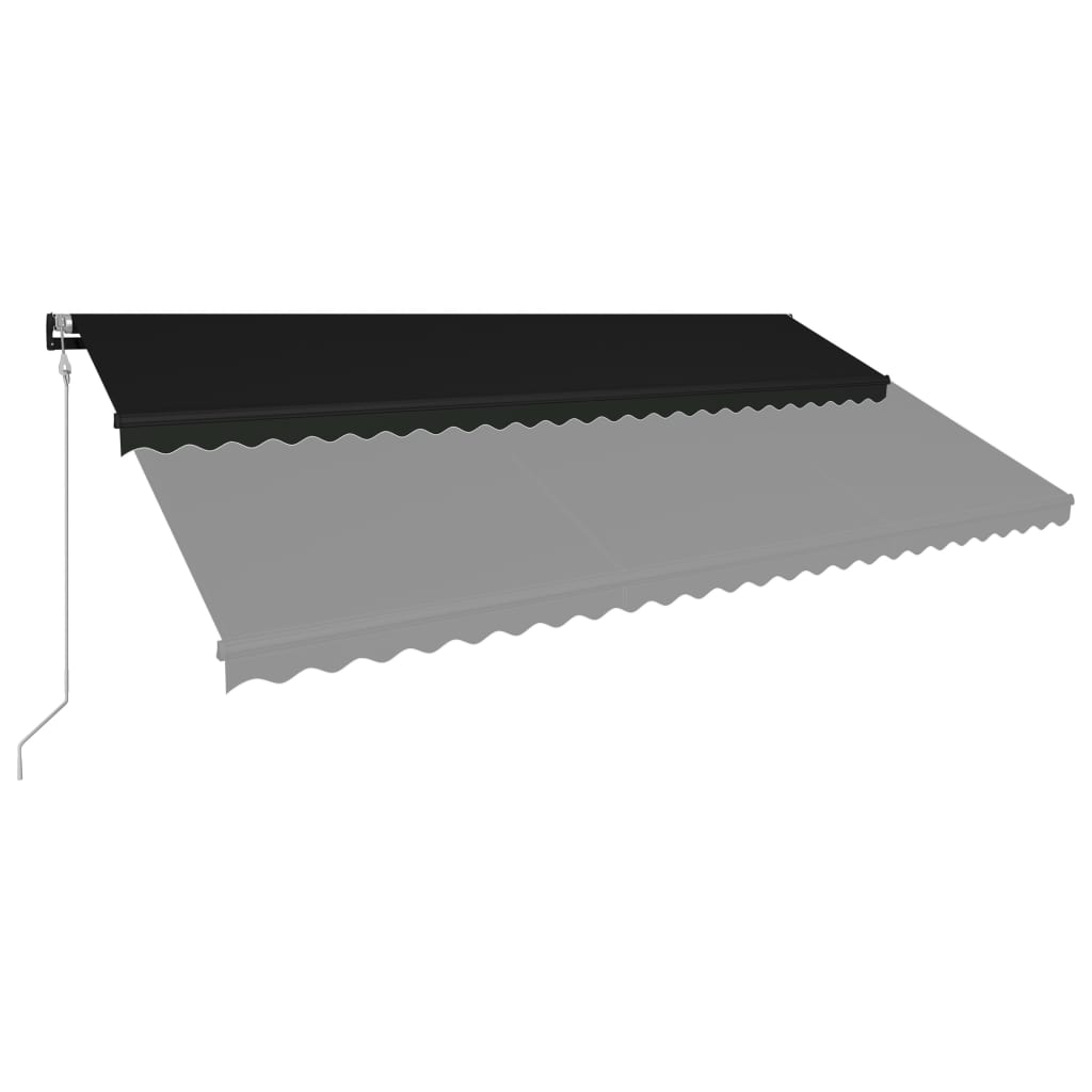 Toldo retrátil com sensor de vento e LED 600x300 cm antracite