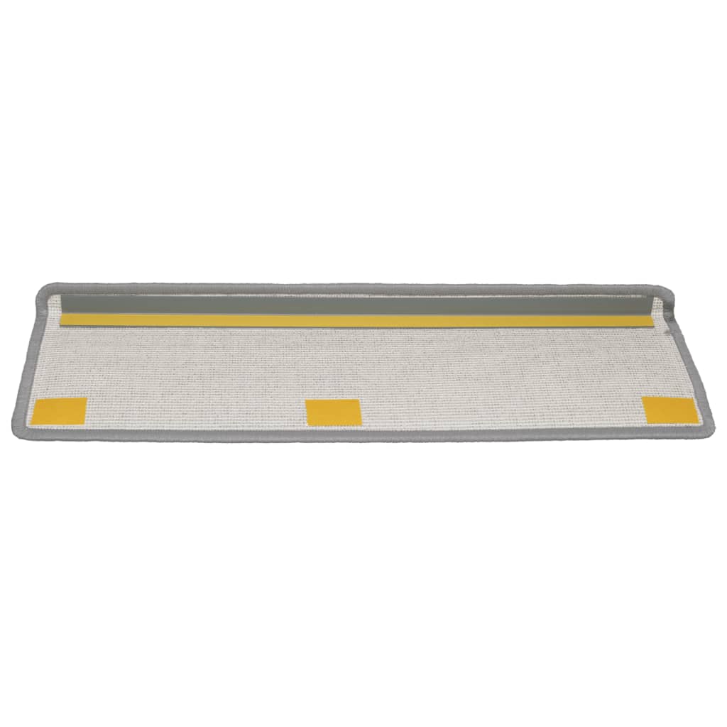 Tapete/carpete para escadas 15 pcs 65x21x4 cm cinzento-claro