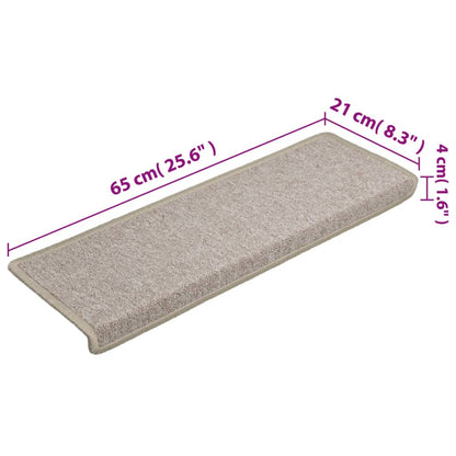 Tapete/carpete para degraus 15 pcs 65x21x4 cinzento-acastanhado