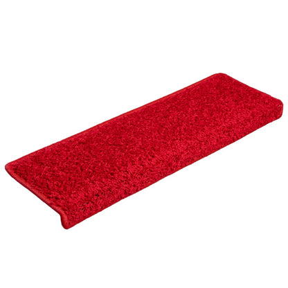 Tapete/carpete para degraus 15 pcs 65x21x4 cm vermelho