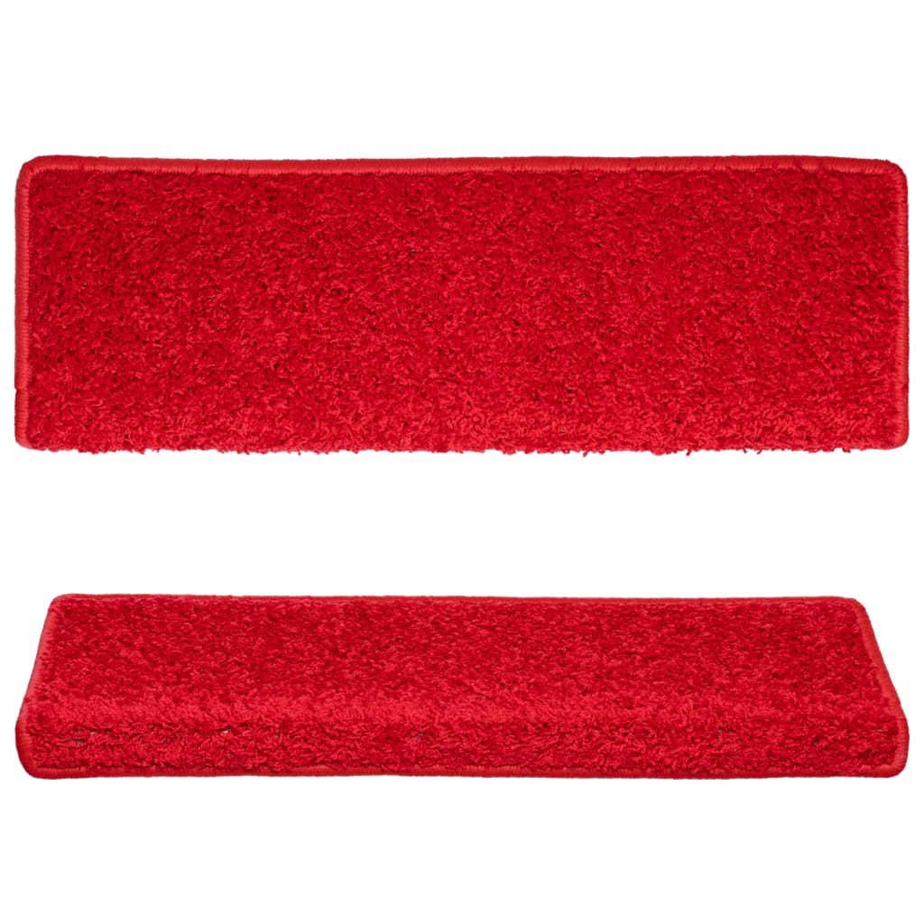 Tapete/carpete para degraus 15 pcs 65x21x4 cm vermelho