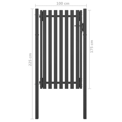 Portão de cerca para jardim 1x2,25 m aço antracite