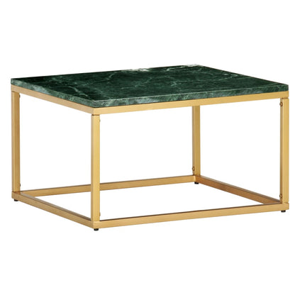 Mesa de centro 60x60x35cm pedra genuína textura mármore verde