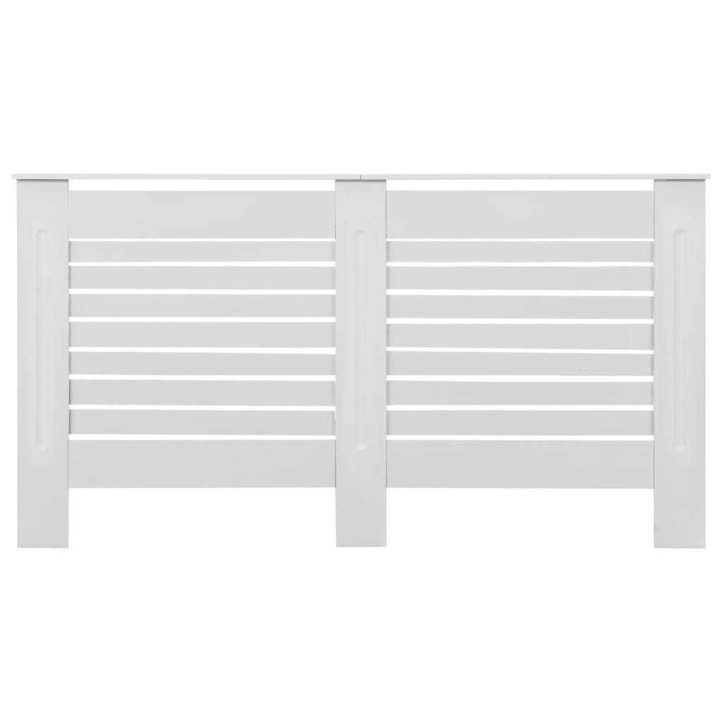 Coberturas de radiador 2 pcs 152x19x81,5 cm MDF branco