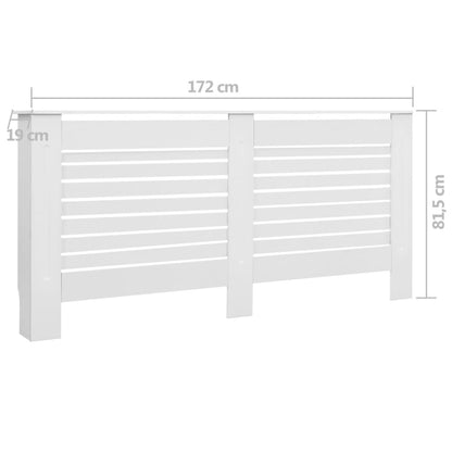 Coberturas de radiador 2 pcs 172x19x81,5 cm MDF branco