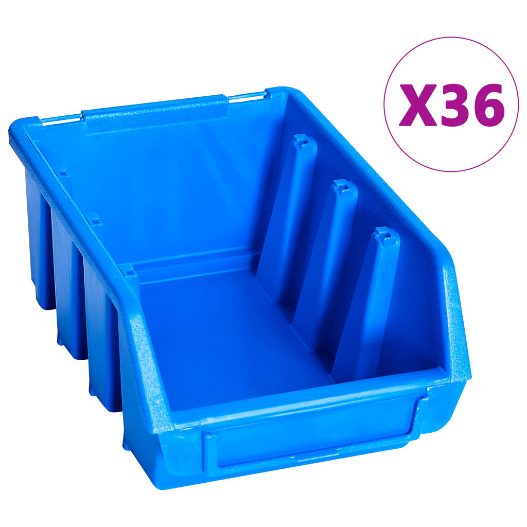 96 pcs Kit caixas arrumação com painéis de parede azul