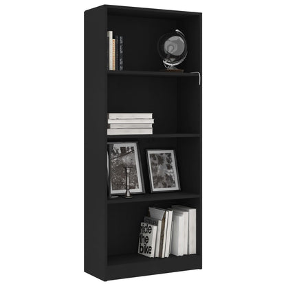 Estante com 4 prateleiras 60x24x142 cm contraplacado preto