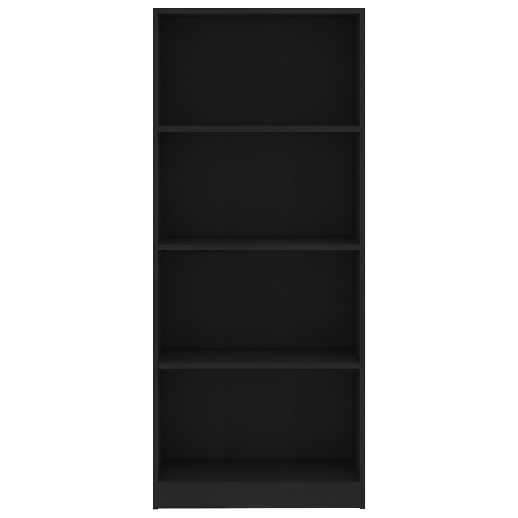 Estante com 4 prateleiras 60x24x142 cm contraplacado preto