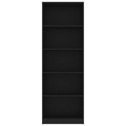 Estante com 5 prateleiras 60x24x175 cm contraplacado preto